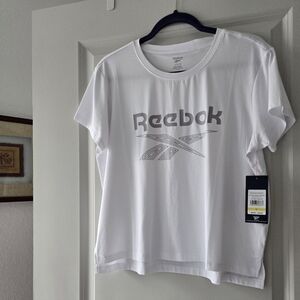 Reebok Women's Gray Logo White Tee